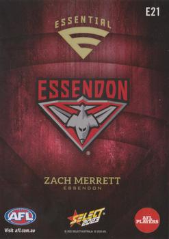 2023 Select AFL Footy Stars - Essentials #E21 Zach Merrett Back
